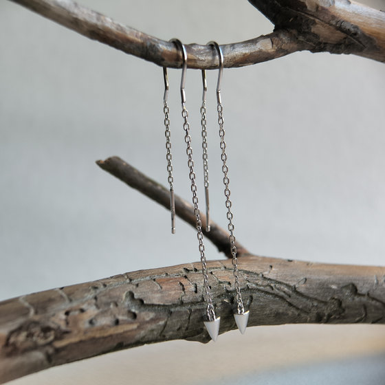 Silver earrings without stones