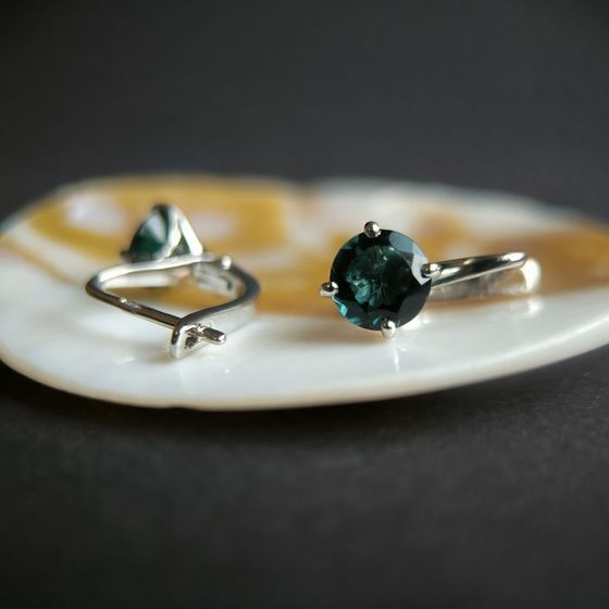 Silver earrings with topaz London Blue