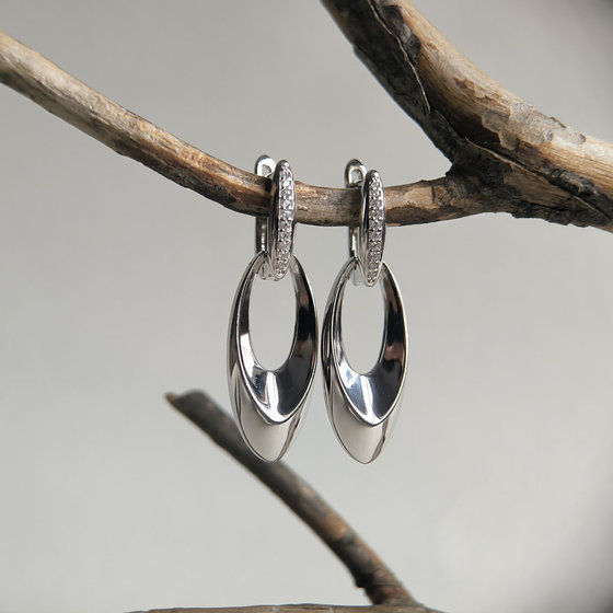 Срібні сережки з фіанітами