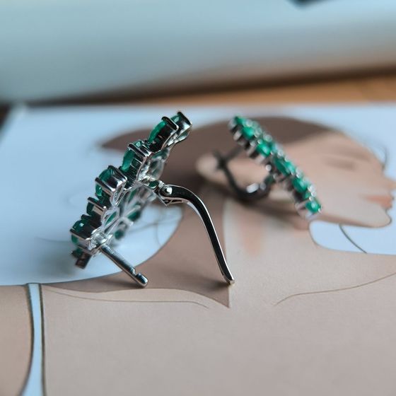 Срібні сережки з агатом 5.675ct