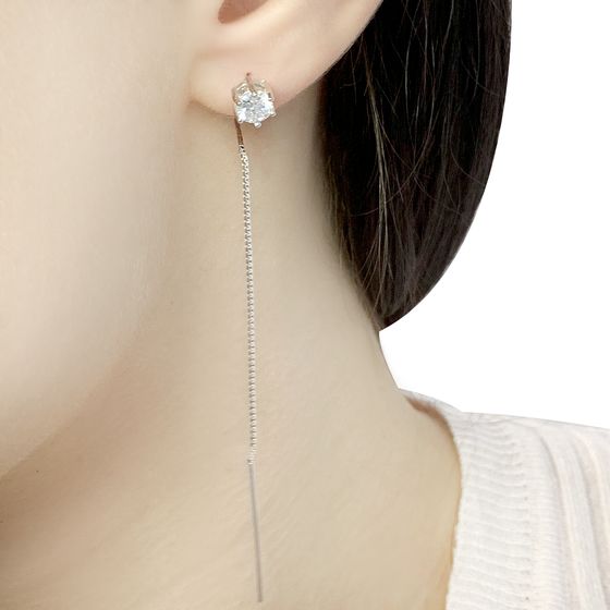 Silver Earrings with Fianites