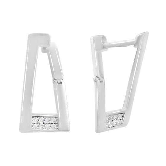 Silver earrings with cubic zirconia