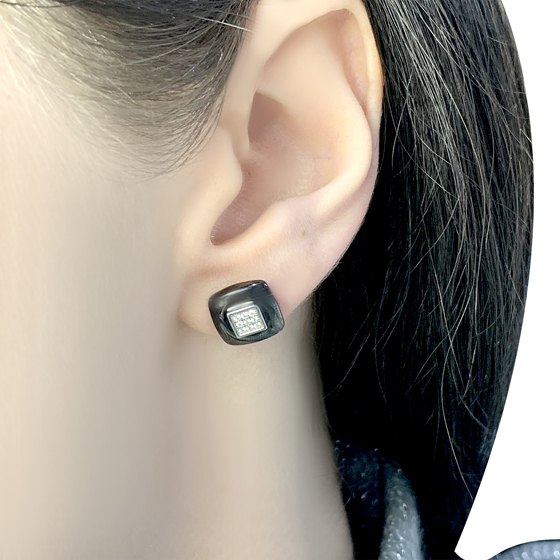 Срібні сережки з керамікою