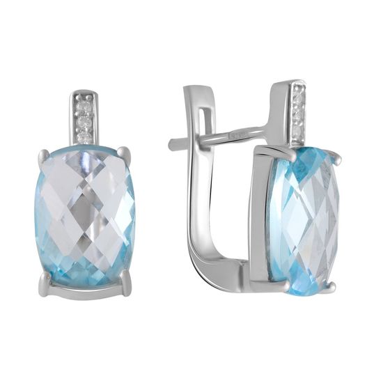 Серебряные серьги с топазом 8.867ct