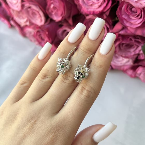 Срібні сережки з фіанітами