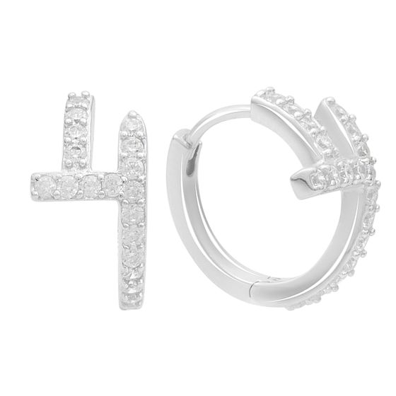 Срібні сережки з фіанітами