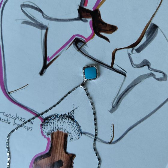 Silver pendant with turquoise