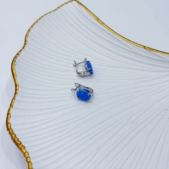 Серебряные серьги с опалом 2.48ct