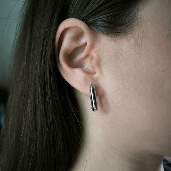 Silver earrings without stones