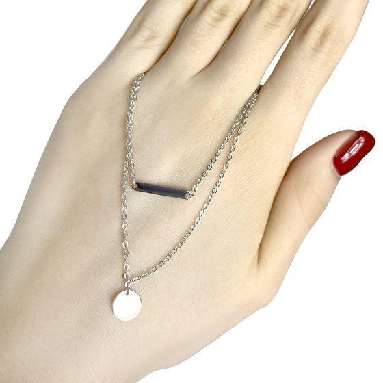 Silver necklace without stones