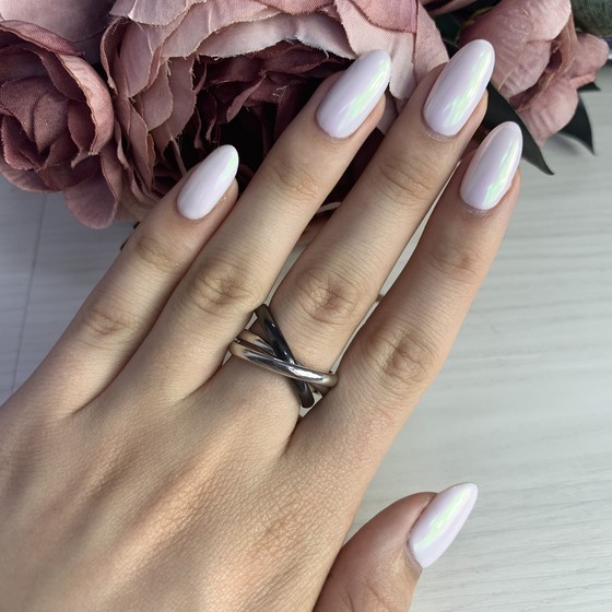 Silver ring with ceramics