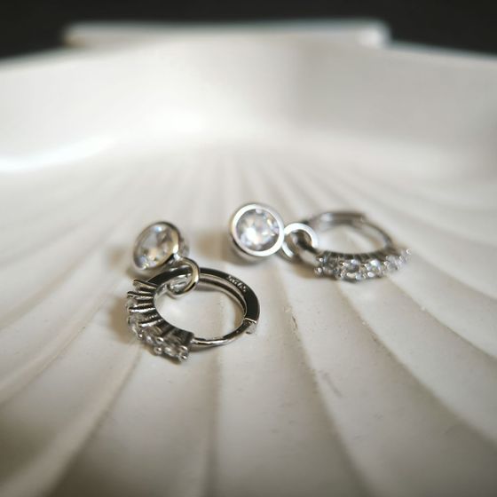 Silver Earrings with Fianites