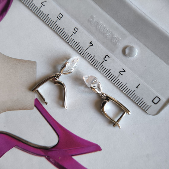 Silver earrings with Phianites