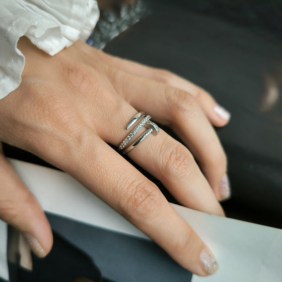 Silver ring with cubic zirconia