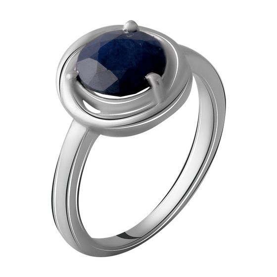 Silver ring with sapphire 2.433ct