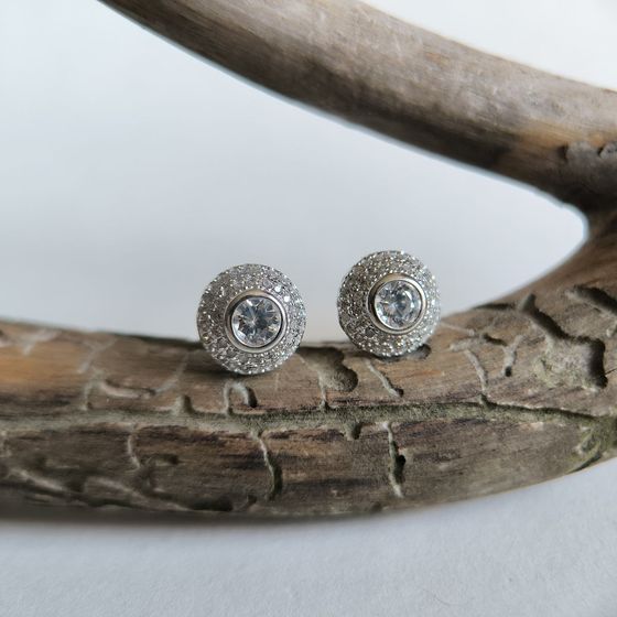 Срібні сережки з фіанітами