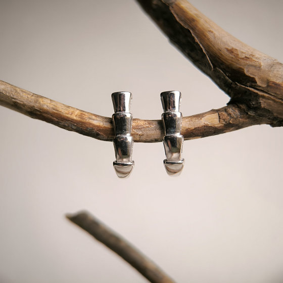 Silver earrings without stones