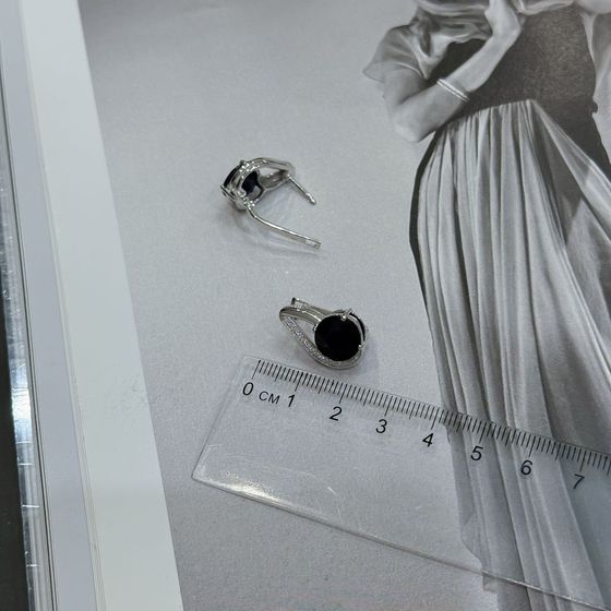 9.975ct Silver Sapphire Earrings