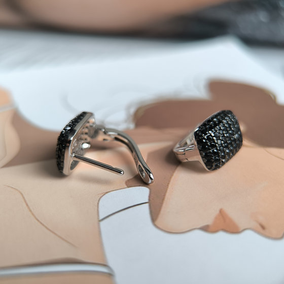 Silver earrings with Phianites