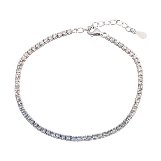 Silver bracelet with phianites