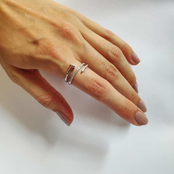 Silver Ring with Fianites