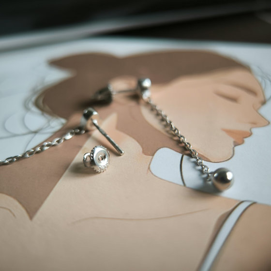 Silver earrings without stones