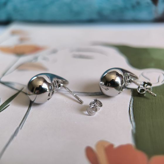 Silver earrings without stones