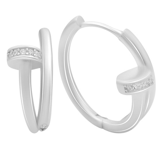 Silver Earrings with Fianites