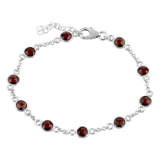 Silver bracelet with garnet