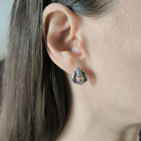 Silver earrings with cubic zirconia