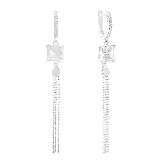 Silver earrings with cubic zirconia
