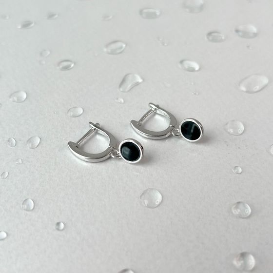 Срібні сережки з емаллю