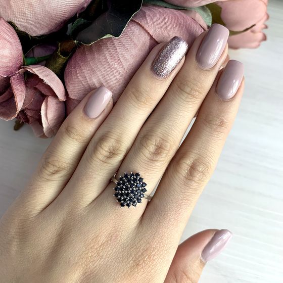 Срібна каблучка із сапфіром 1.356ct