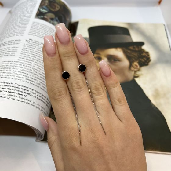 Срібні сережки з емаллю