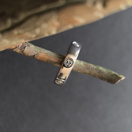 Silver ring with cubic zirconia