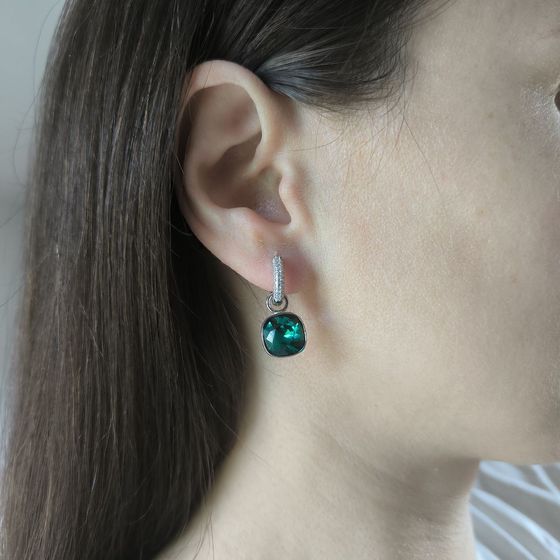 Срібні сережки з фіанітами