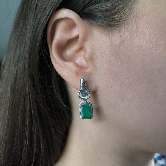 Срібні сережки з агатом 3.688ct