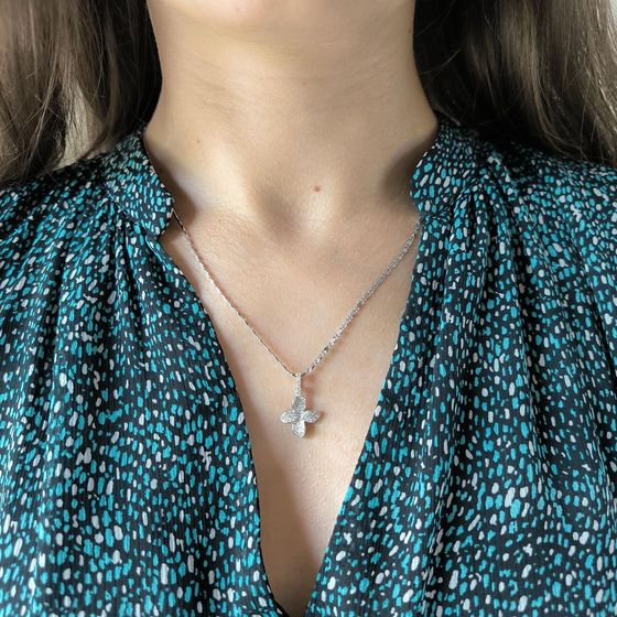 Срібна підвіска з фіанітами