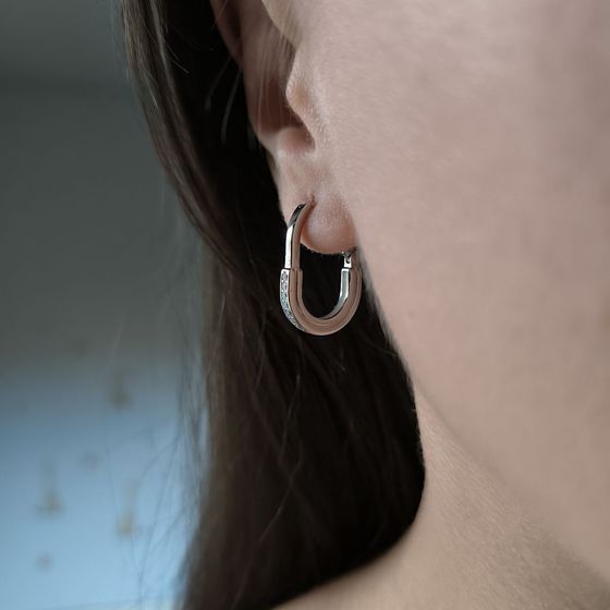 Срібні сережки з фіанітами