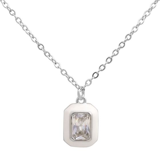 Silver necklace with phianites, semallu