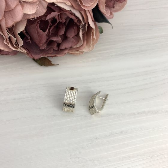 Silver Earrings with Fianites