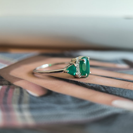 Серебряное кольцо с агатом 1.7ct