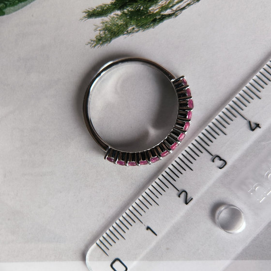 Silver ring with ruby