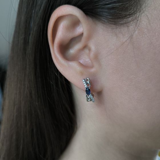 Срібні сережки з сапфіром nano 0.638ct