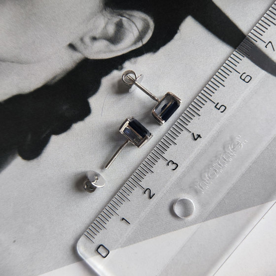 Срібні сережки з сапфіром nano 1.675ct