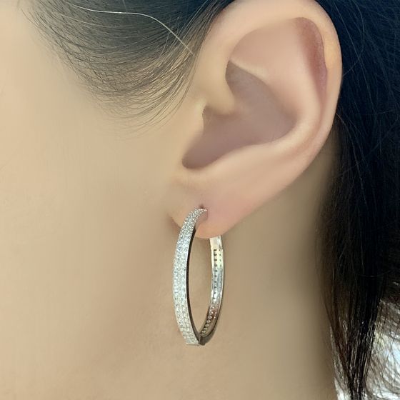 Silver Earrings with Fianites
