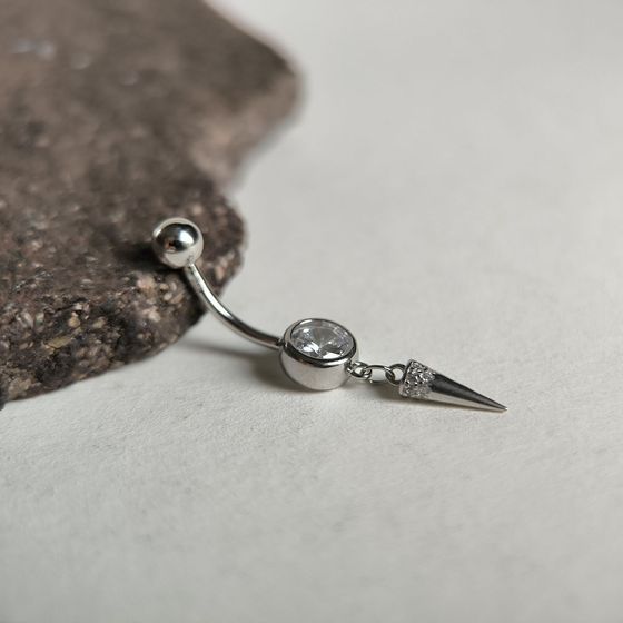 Серебряный пирсинг с фианитами