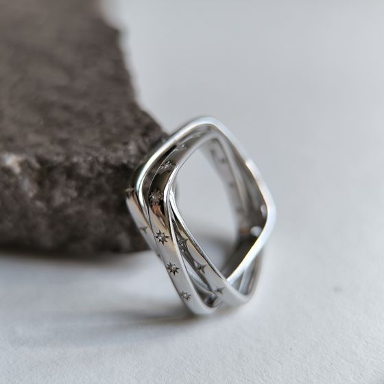 Silver Ring with Fianites