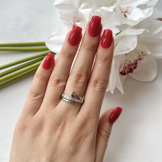 Срібна каблучка з фіанітами