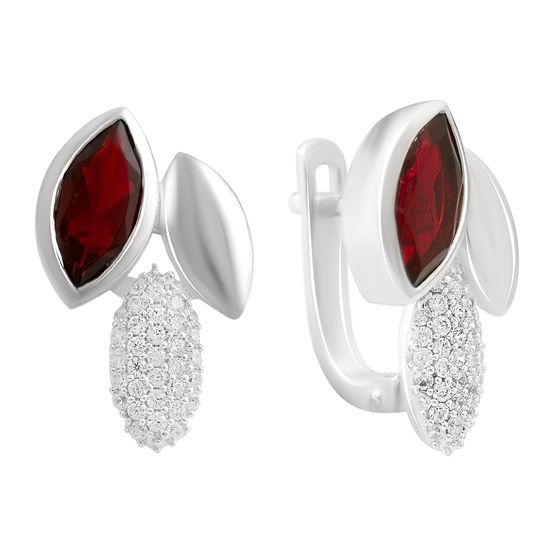 Срібні сережки з гранатом nano 2.434ct